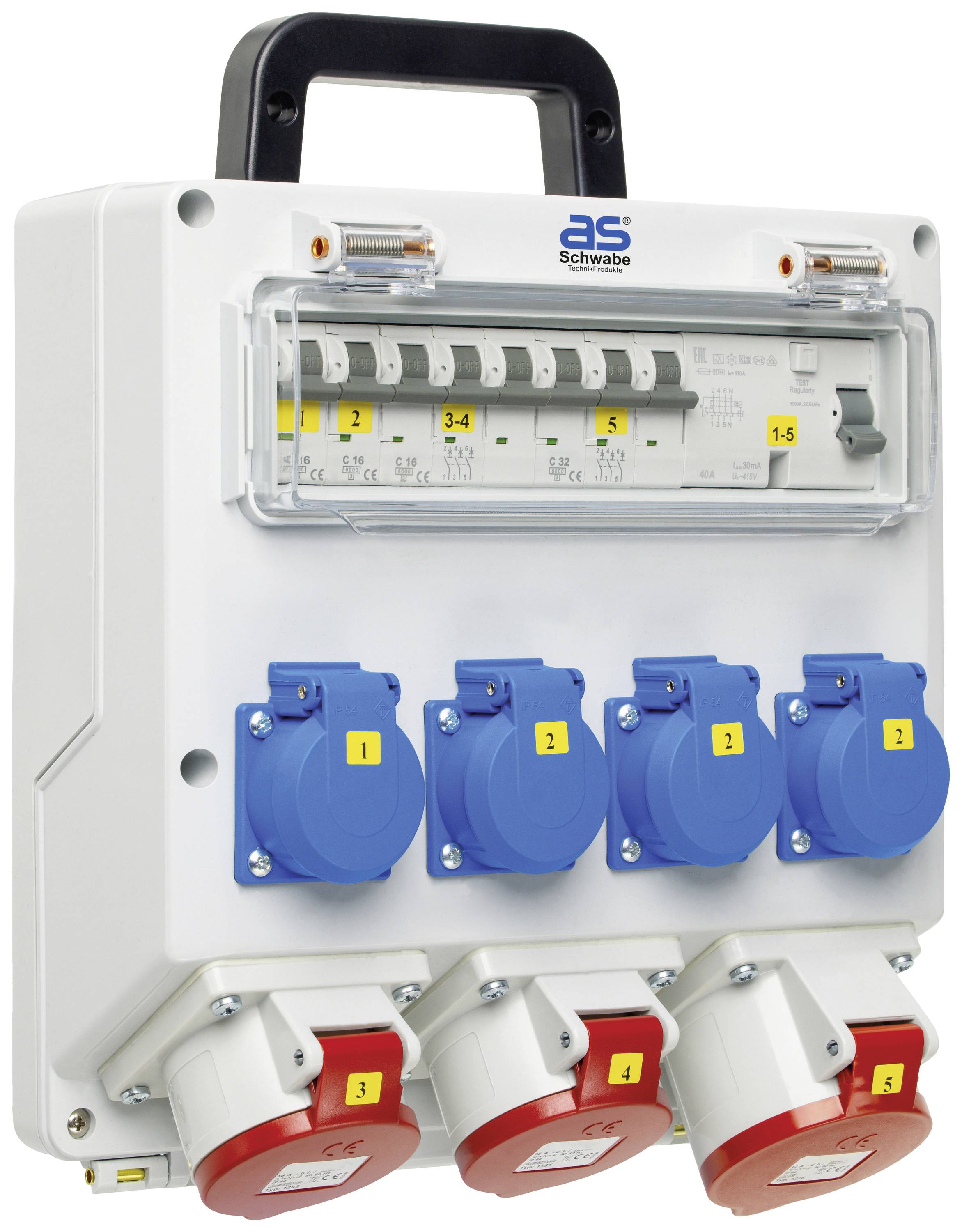 AS Schwabe CEE Stromverteiler FIXO 11D 61513 400V 32A
