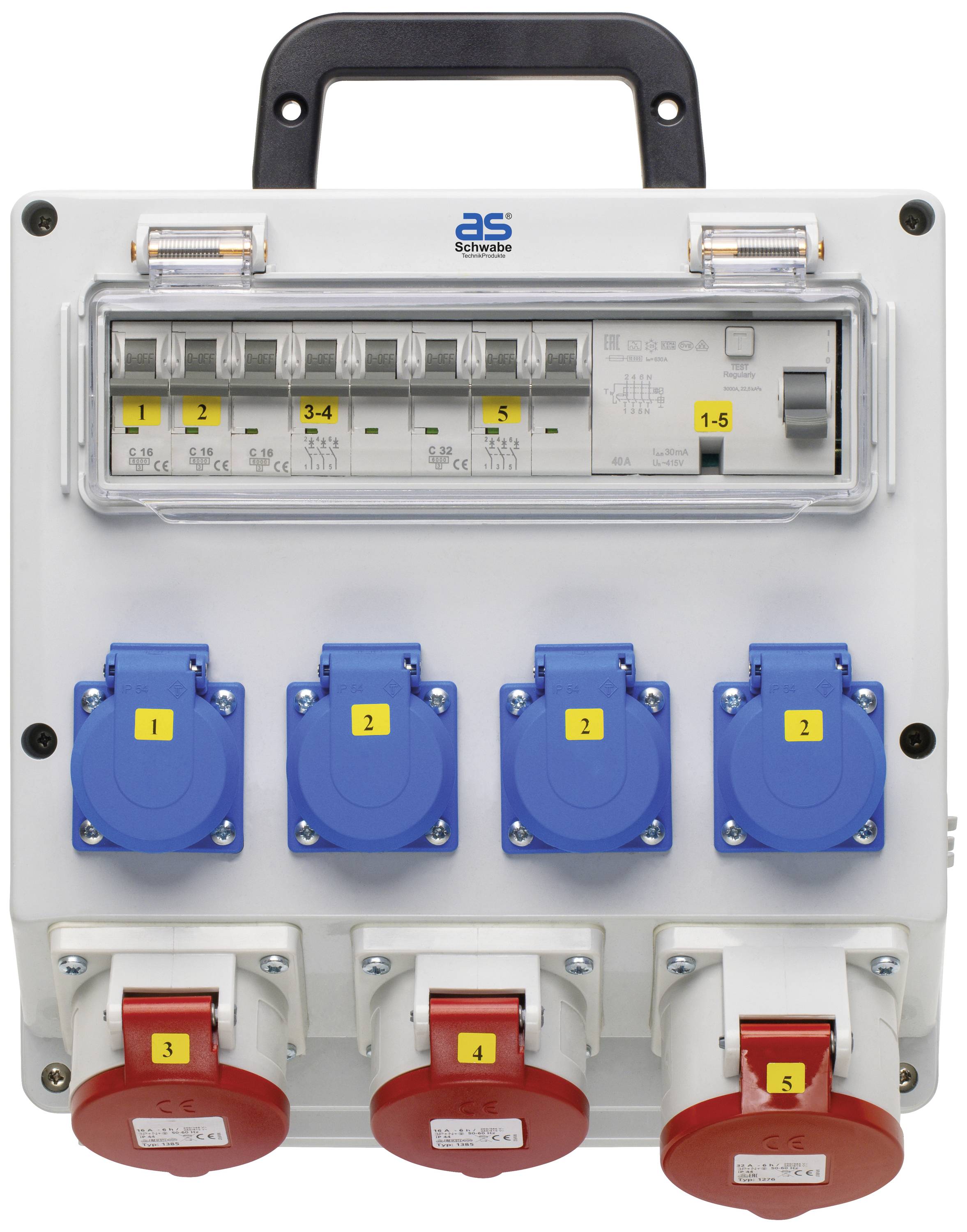 AS Schwabe CEE Stromverteiler FIXO 11D 61513 400V 32A