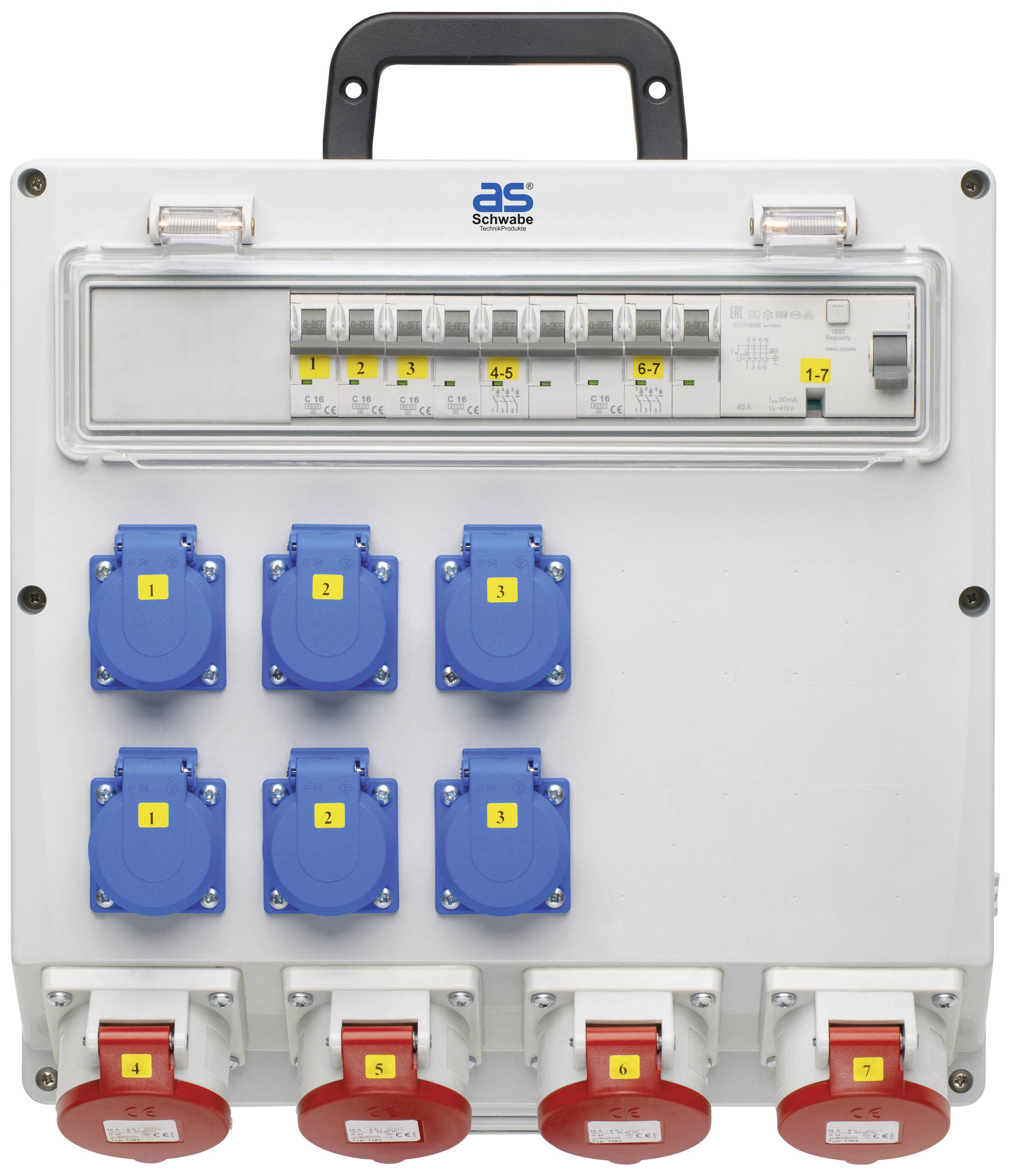 AS Schwabe CEE Stromverteiler FIXO 13D 61515 400V 16A
