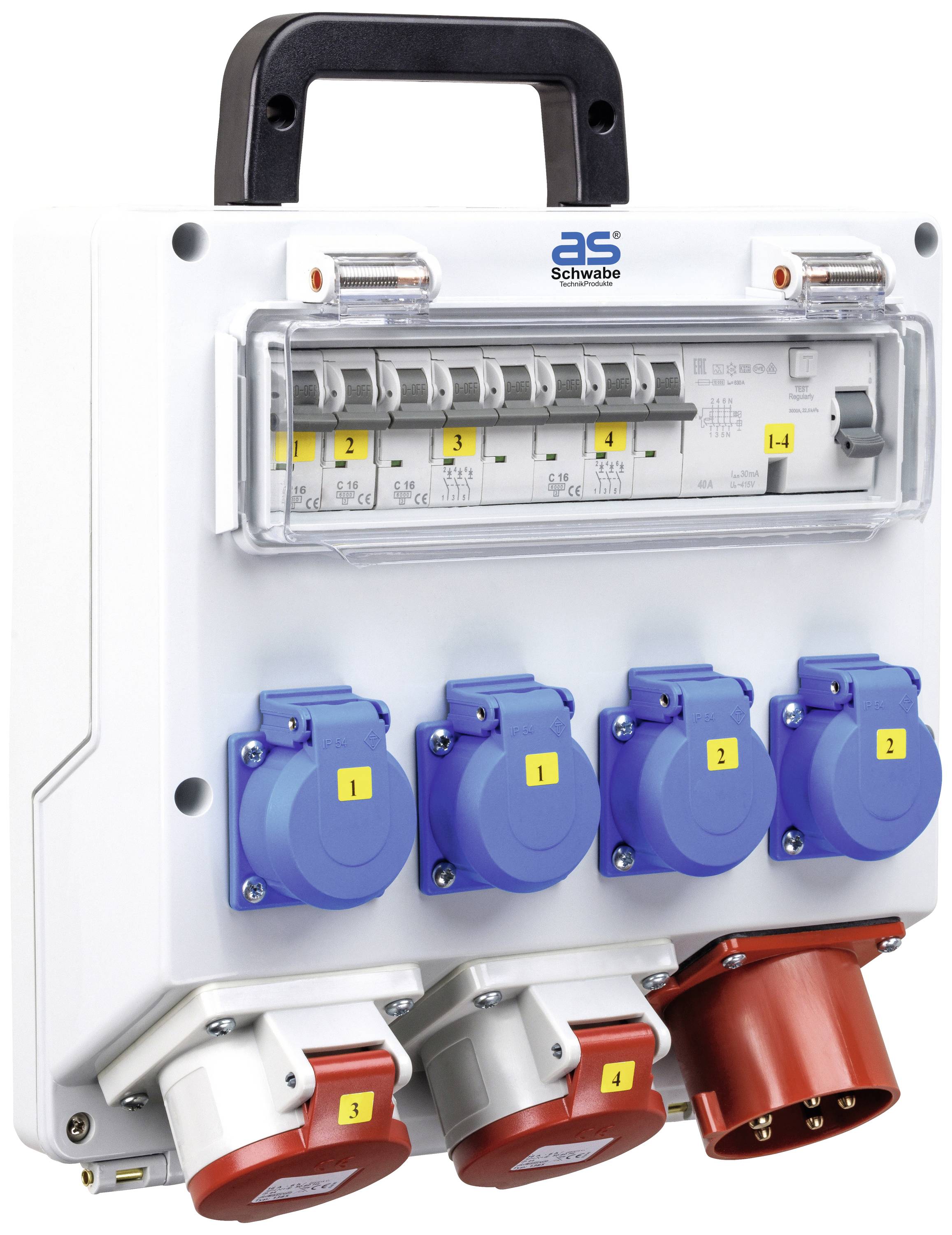 AS Schwabe CEE Stromverteiler FIXO 3 61517 400V 16A