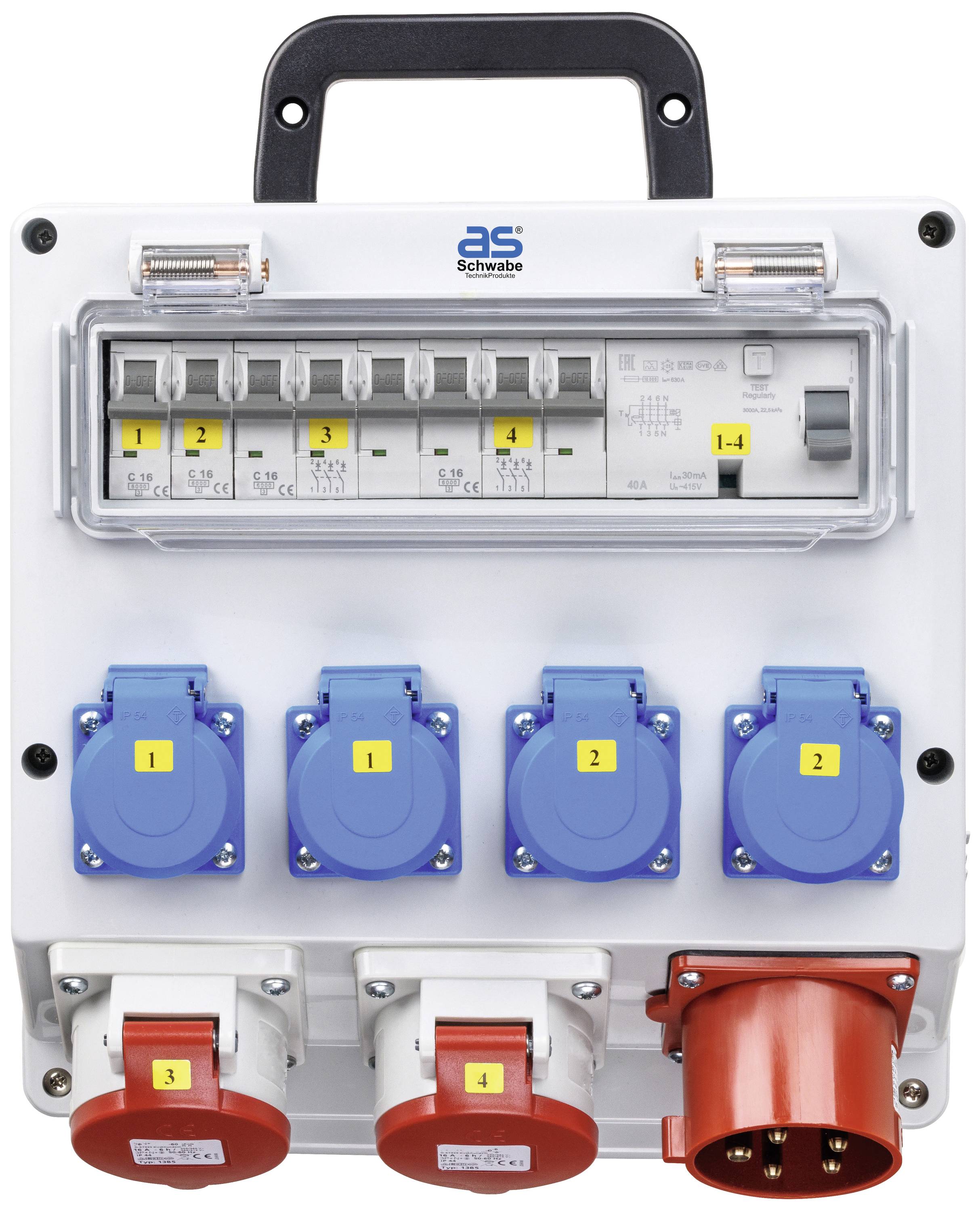 AS Schwabe CEE Stromverteiler FIXO 3 61517 400V 16A