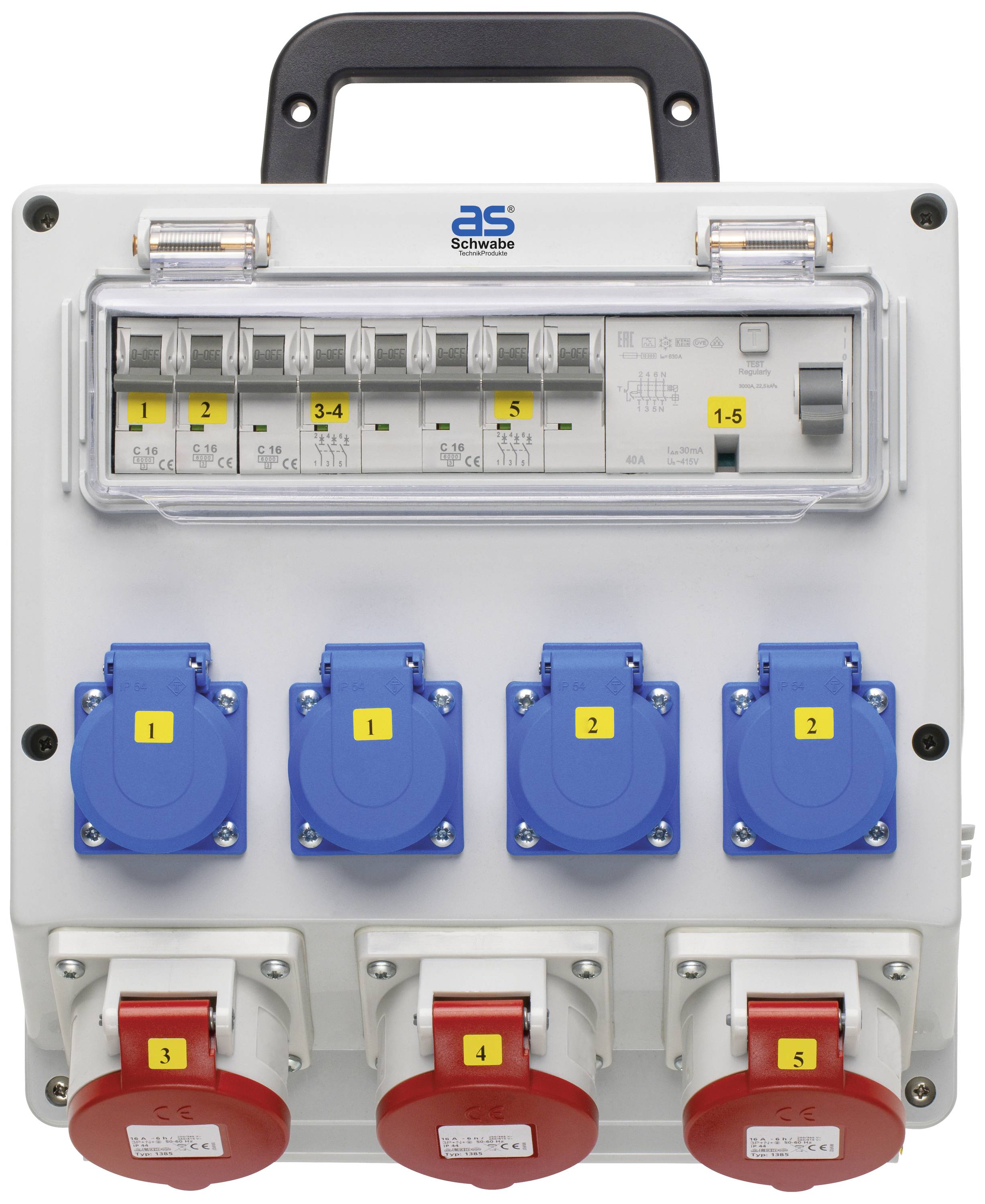 AS Schwabe CEE Stromverteiler FIXO 10D 61518 400V 16A