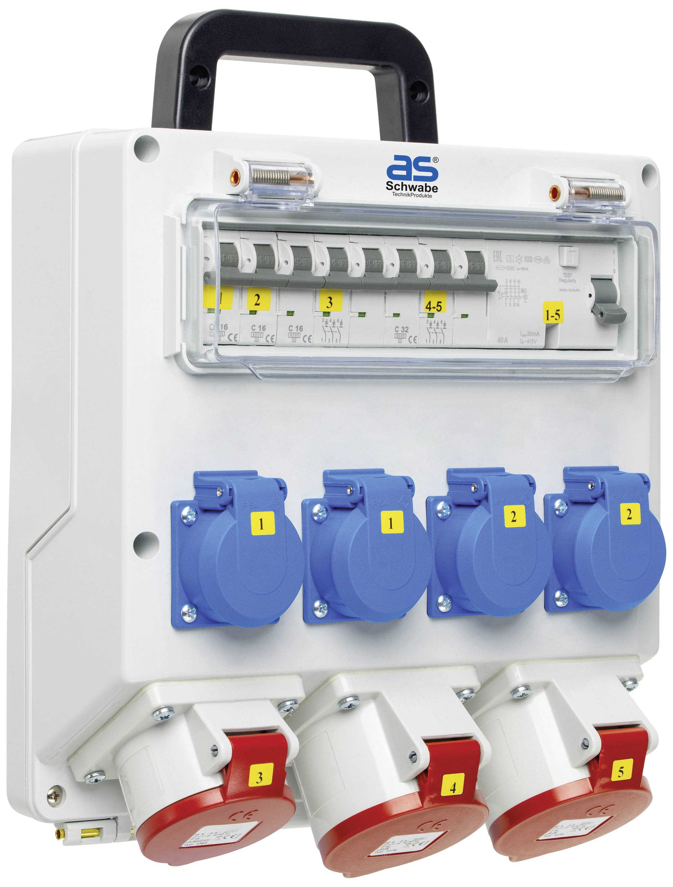 AS Schwabe CEE Stromverteiler FIXO 12D 61519 400V 32A