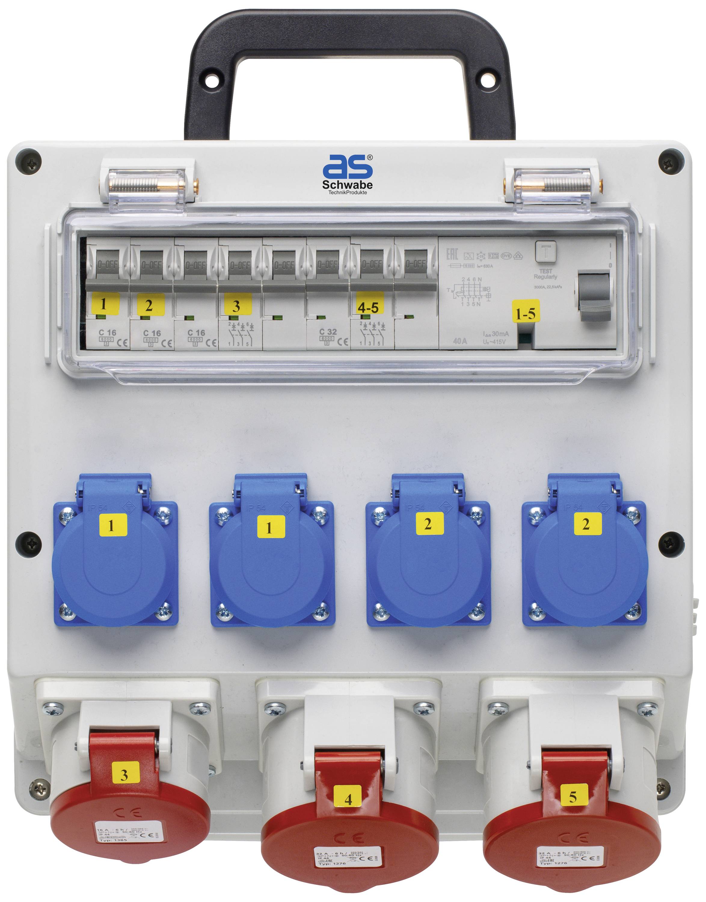 AS Schwabe CEE Stromverteiler FIXO 12D 61519 400V 32A