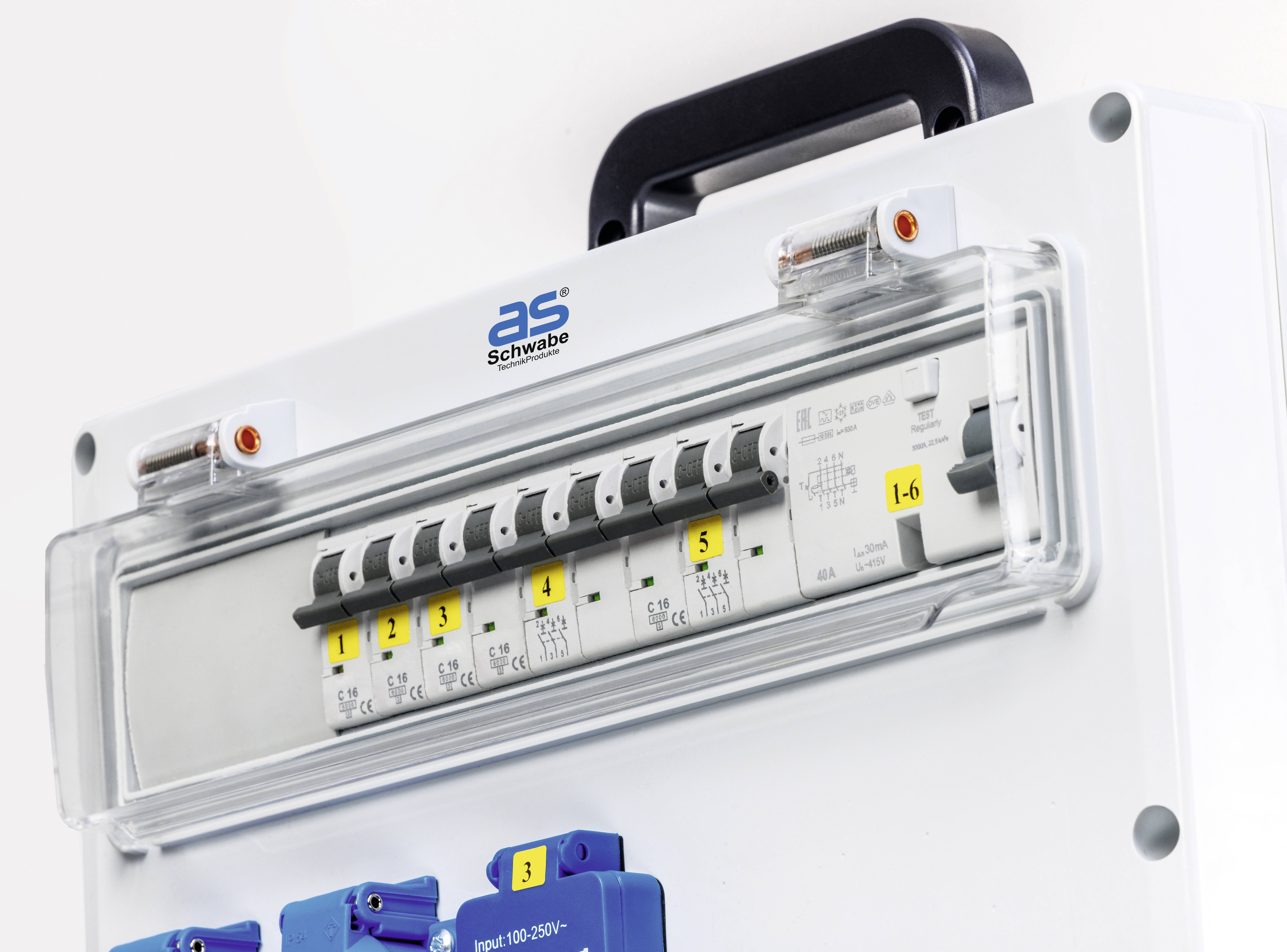 AS Schwabe CEE Stromverteiler FIXO 6 MAX 61524 400V 32A