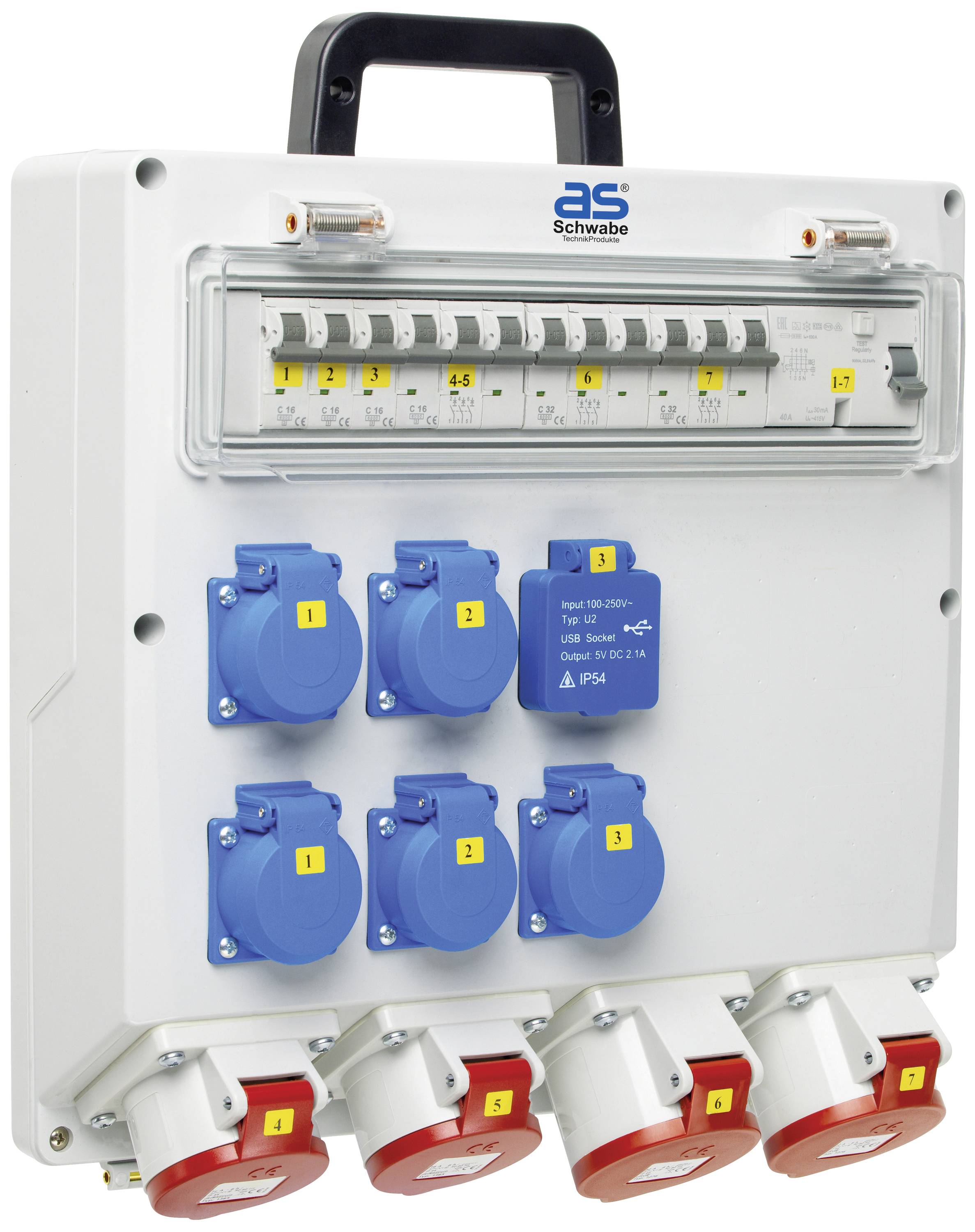 AS Schwabe CEE Stromverteiler FIXO 15D 61526 400V 32A