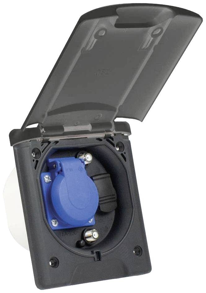 AS Schwabe 62475 Einbau-Steckdose IP44 Anthrazit-Grau