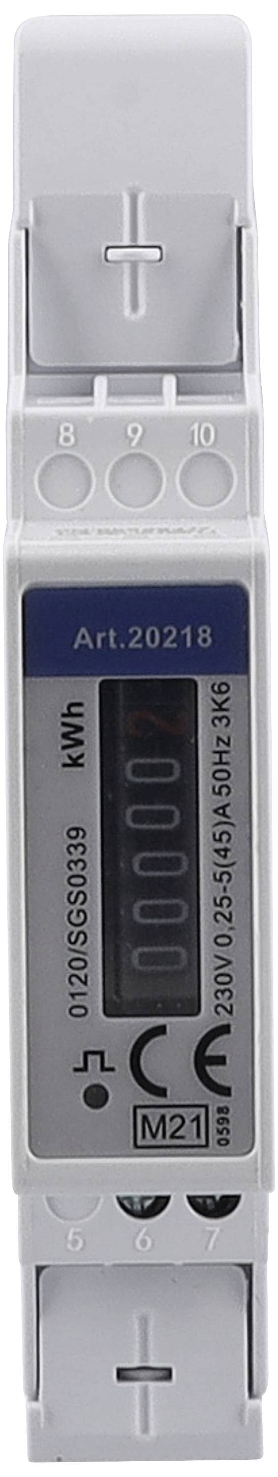 Digitaler Ein-/Ausschaltzähler mit LCD-Display. Zeigt Zählerstand '000000'. Gehäuse in Grau, Artikelnummer 20218.