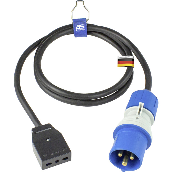 AS Schwabe 360488 Strom Adapterkabel 16A Schwarz 1.5m H07RN-F 3G 2,5mm²