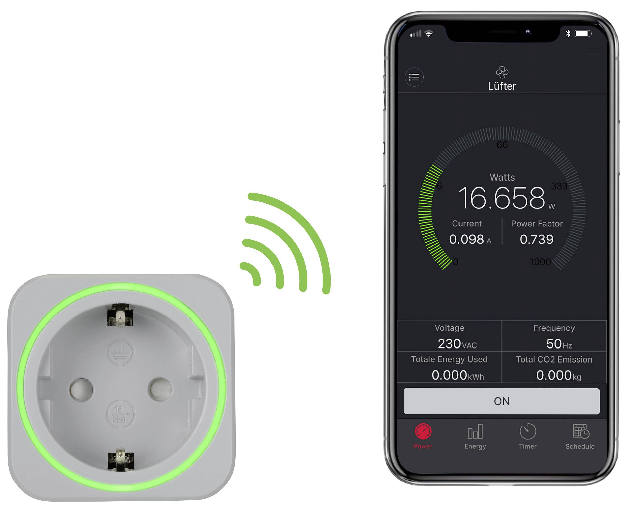 VOLTCRAFT SEM6000 DUAL Energiekosten-Messgerät Bluetooth®-Schnittstelle, Datenexport, Datenloggerfu