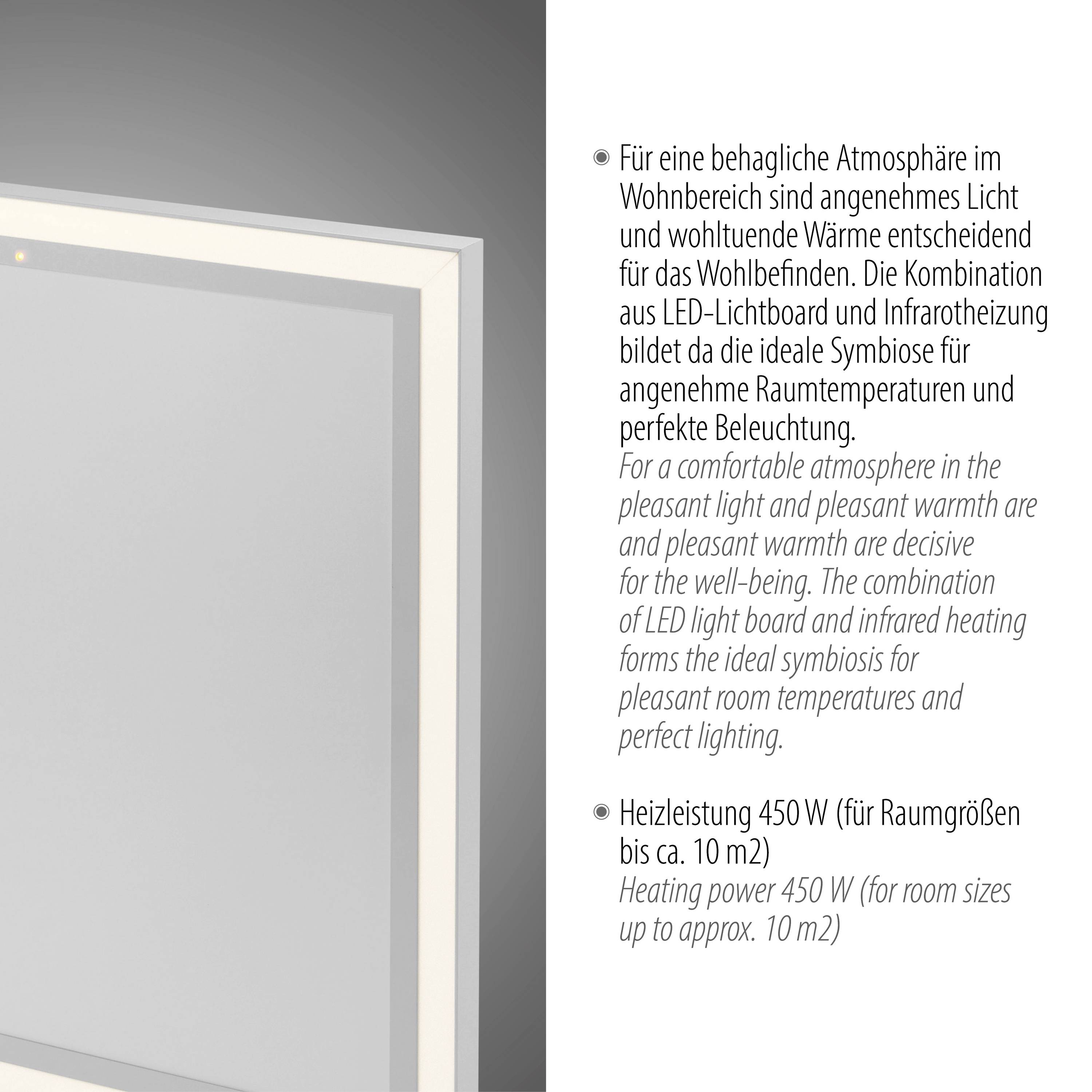 Just Light BEROA Flächenheizung 450W 9m² Weiß