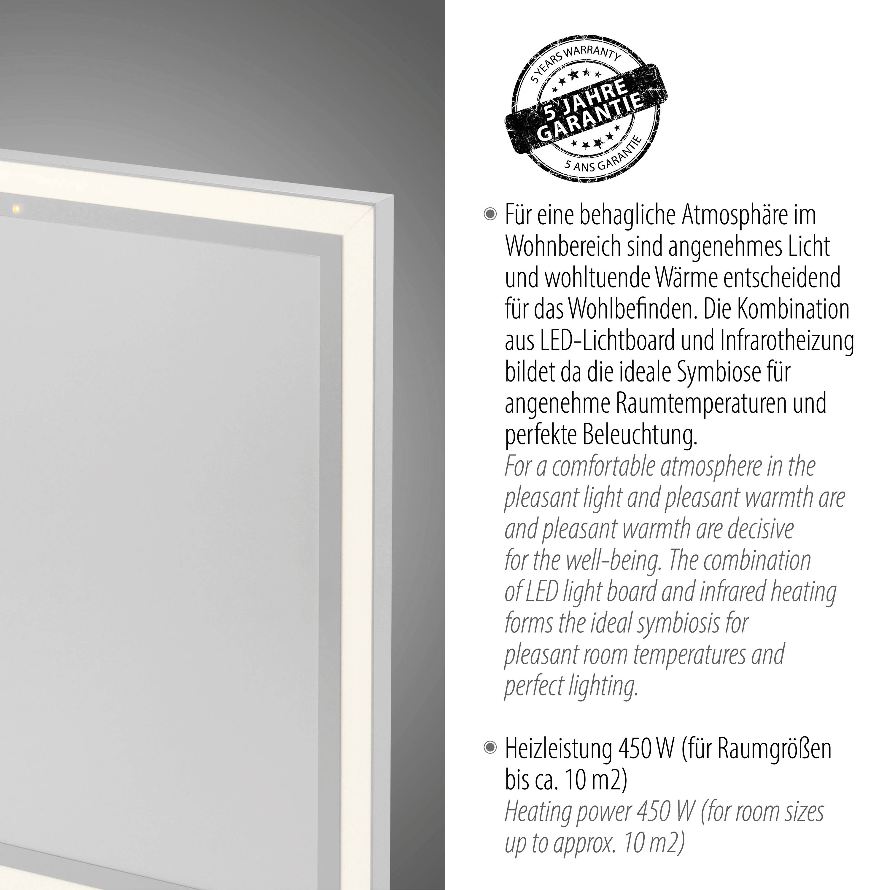 Just Light BEROA Flächenheizung 450W 9m² Weiß