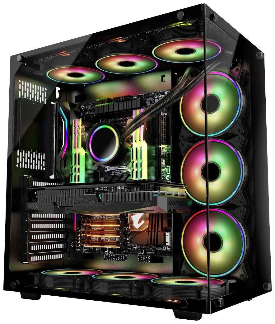 Inter-Tech C-701 Panorama Full Tower PC-Gehäuse Schwarz