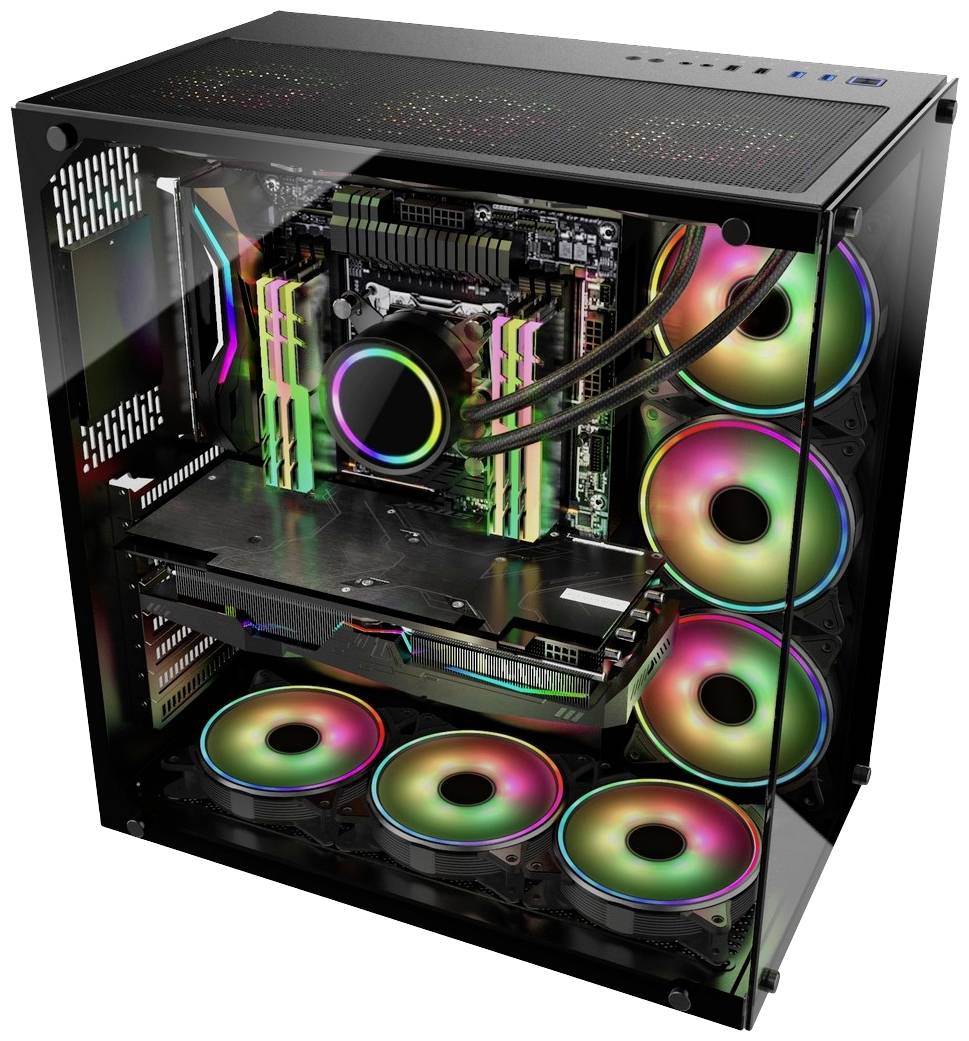 Inter-Tech C-701 Panorama Full Tower PC-Gehäuse Schwarz