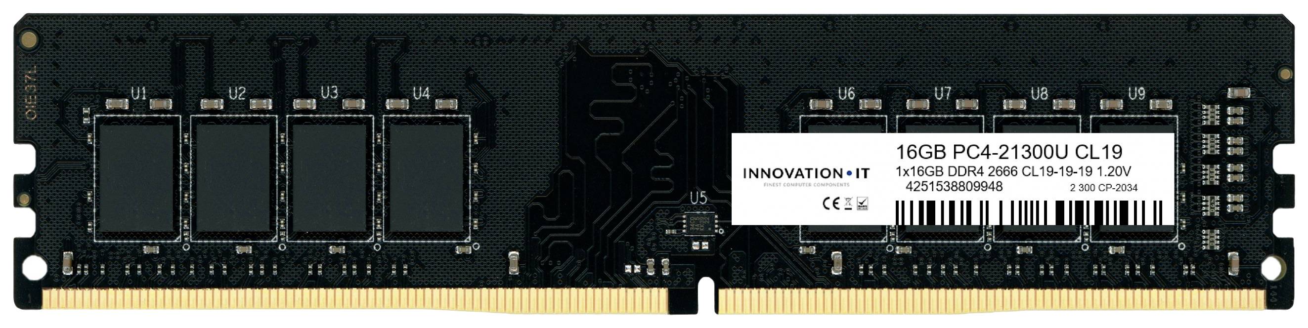 Innovation IT 2666 16GB CL19-19-19 1.20V LD 8-Chip Desktop-Arbeitsspeicher DDR4 16 GB 1 x 16 GB 2666 MHz 288pin DIMM Inno16G26662GS