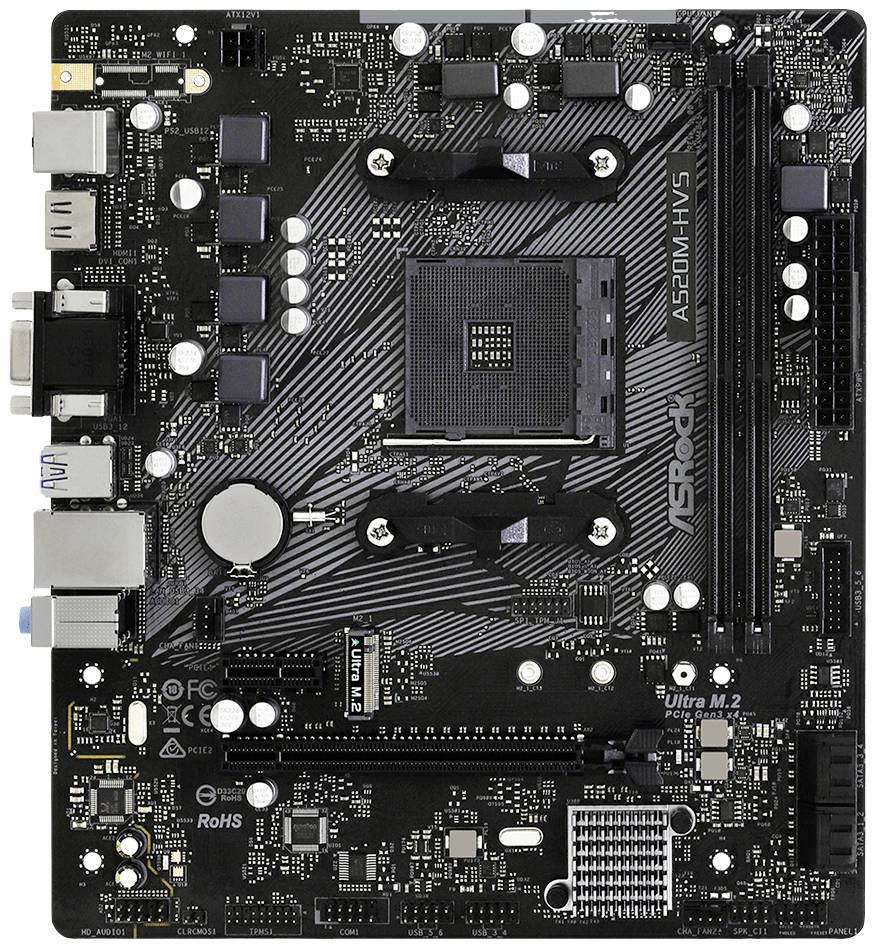 ASRock A520M-HVS Mainboard Sockel (PC) AMD® AM4 Formfaktor (Details) Micro-ATX Mainboard-Chipsatz AMD® A520