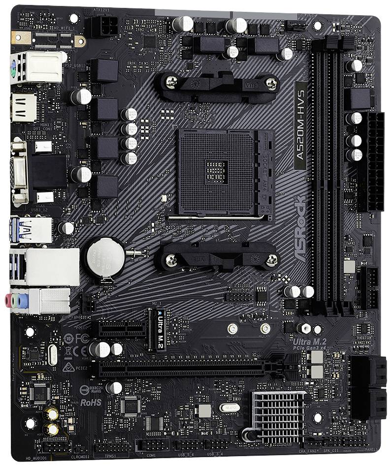ASRock A520M-HVS Mainboard Sockel (PC) AMD® AM4 Formfaktor (Details) Micro-ATX Mainboard-Chipsatz AMD® A520