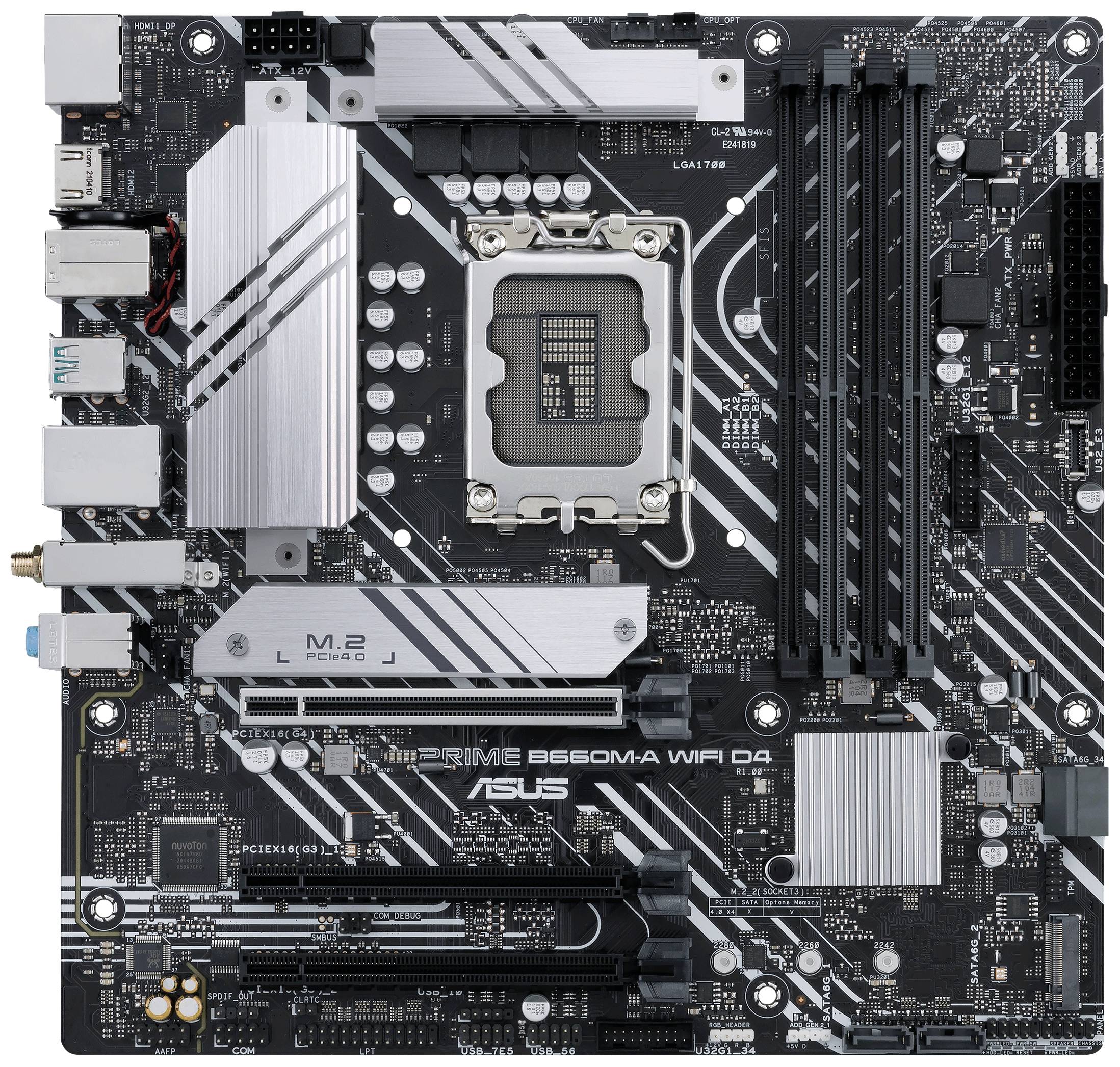Asus PRIME B660M-A WIFI D4 Mainboard Sockel (PC) Intel® LGA 1700 Formfaktor (Details) Micro-ATX Mainboard-Chipsatz Intel® B660