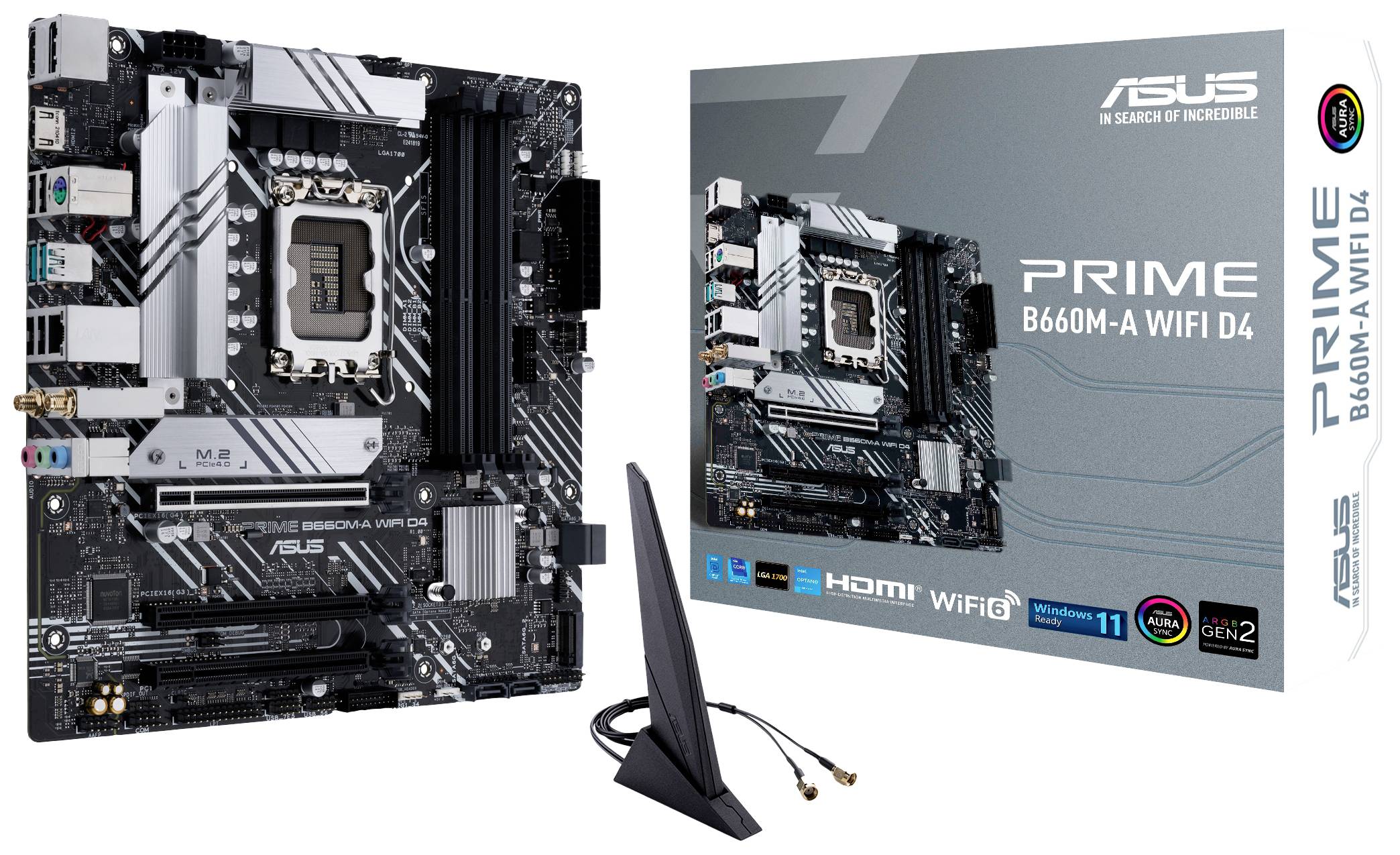 Asus PRIME B660M-A WIFI D4 Mainboard Sockel (PC) Intel® LGA 1700 Formfaktor (Details) Micro-ATX Mainboard-Chipsatz Intel® B660