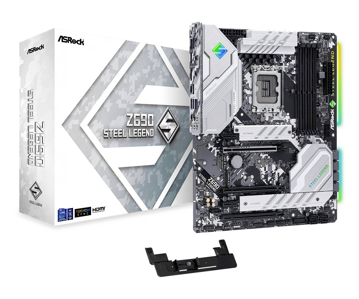 ASRock Z690 Steel Legend Mainboard Sockel (PC) Intel® LGA 1700 Formfaktor (Details) ATX Mainboard-Chipsatz Intel® Z690