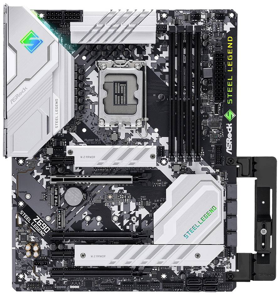 ASRock Z690 Steel Legend Mainboard Sockel (PC) Intel® LGA 1700 Formfaktor (Details) ATX Mainboard-Chipsatz Intel® Z690