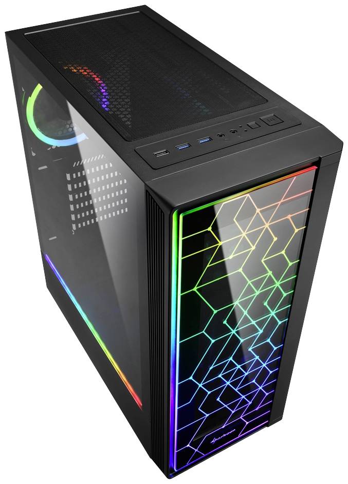 Sharkoon RGB LIT 100 Midi-Tower PC-Gehäuse Schwarz