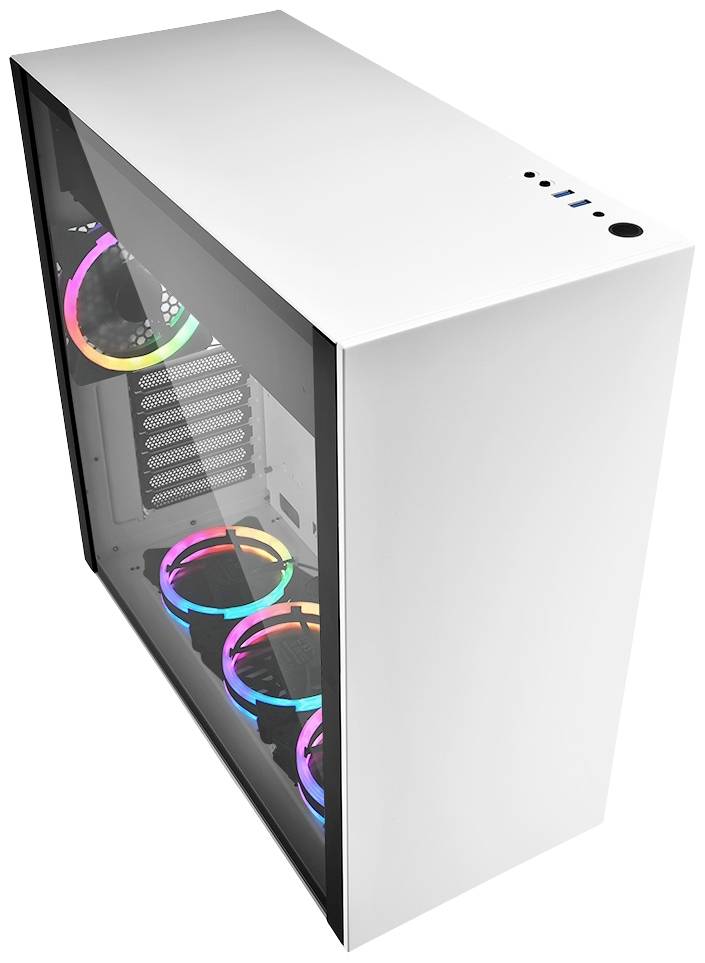 Sharkoon Pure Steel RGB Midi-Tower PC-Gehäuse Weiß