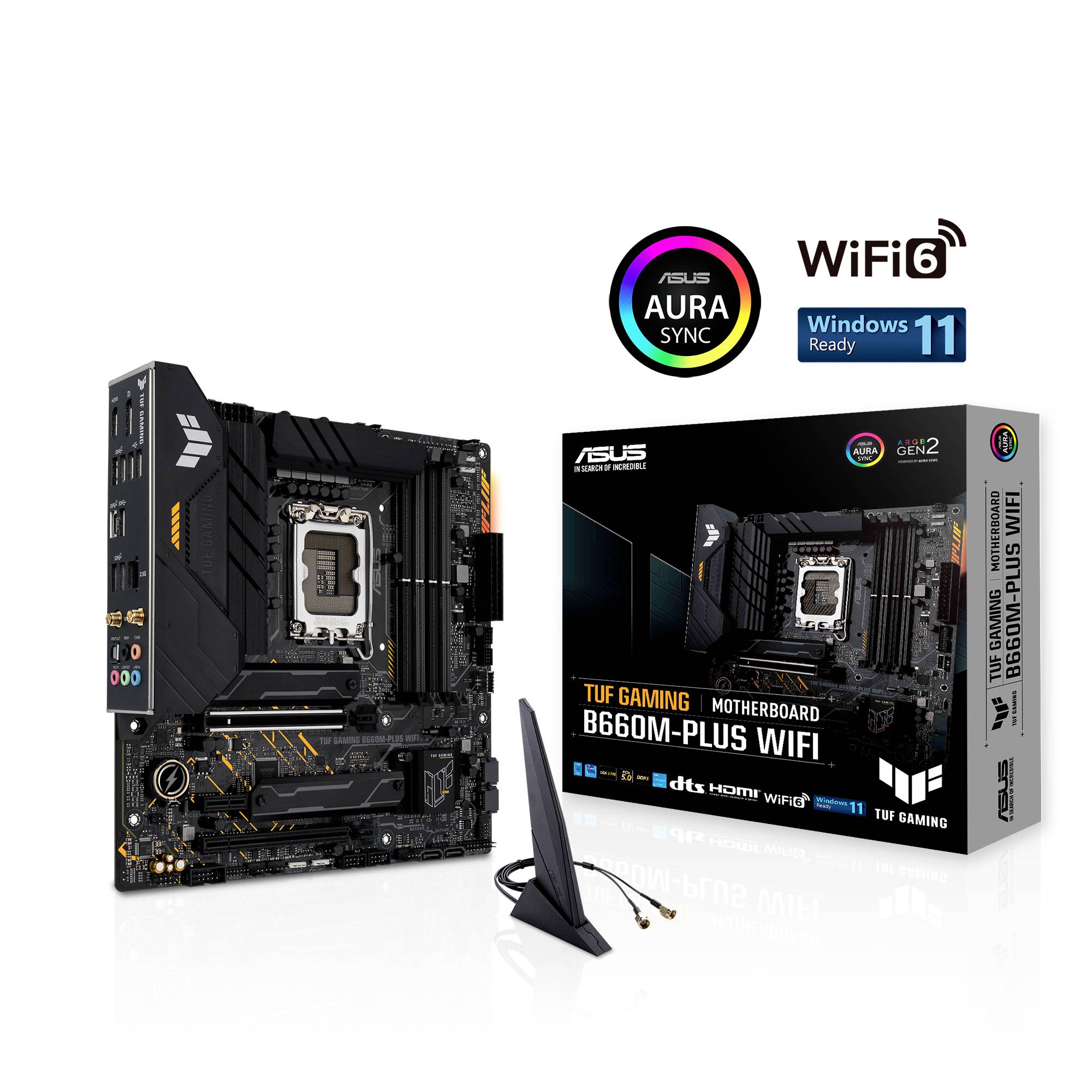 Asus TUF GAMING B660M-PLUS WIFI Mainboard Sockel (PC) Intel® LGA 1700 Formfaktor (Details) Micro-ATX Mainboard-Chipsatz Intel® B660