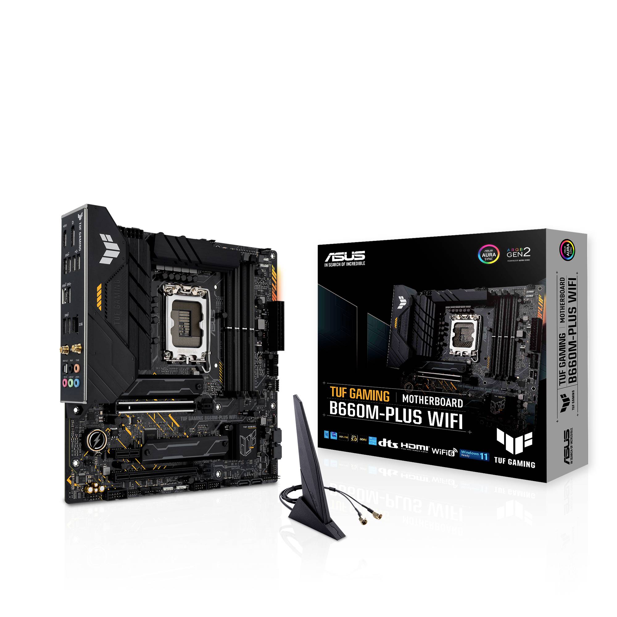 Asus TUF GAMING B660M-PLUS WIFI Mainboard Sockel (PC) Intel® LGA 1700 Formfaktor (Details) Micro-ATX Mainboard-Chipsatz Intel® B660
