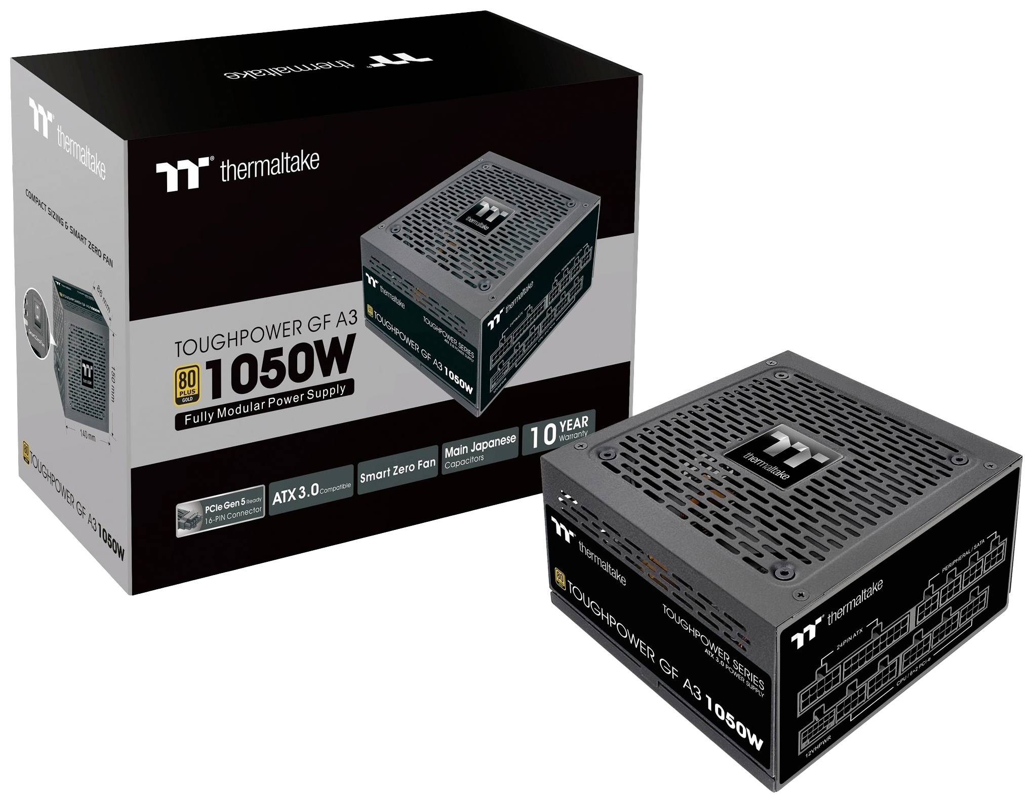 Thermaltake Toughpower GF A3 1050W PC Netzteil 1050 W ATX 3.0, PCIe Gen 5.0 80PLUS® Gold