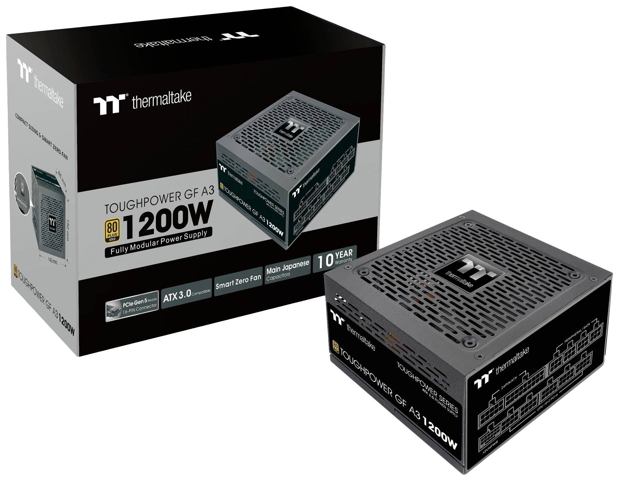 Thermaltake Toughpower GF A3 1200W PC Netzteil 1200W ATX 3.0, PCIe Gen 5.0 80PLUS® Gold