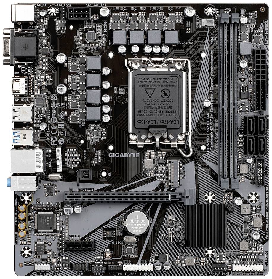 Gigabyte H610M H V2 DDR4 (rev. 1.0) Mainboard Sockel (PC) Intel® LGA 1700 Formfaktor (Details) Micro-ATX Mainboard-Chipsatz Intel® H610