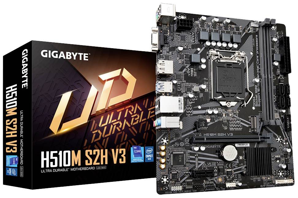 Gigabyte H510M S2H V3 (rev. 1.0) Mainboard Sockel (PC) Intel® LGA 1200 Formfaktor (Details) Micro-ATX Mainboard-Chipsatz Intel® H470
