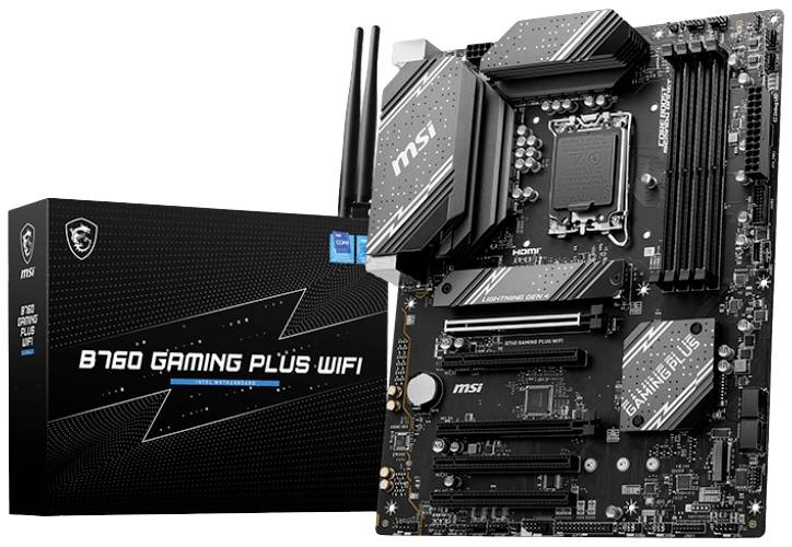 MSI B760 GAMING PLUS WIFI Mainboard Sockel (PC) Intel® LGA 1700 Formfaktor (Details) ATX Mainboard-Chipsatz Intel® B760