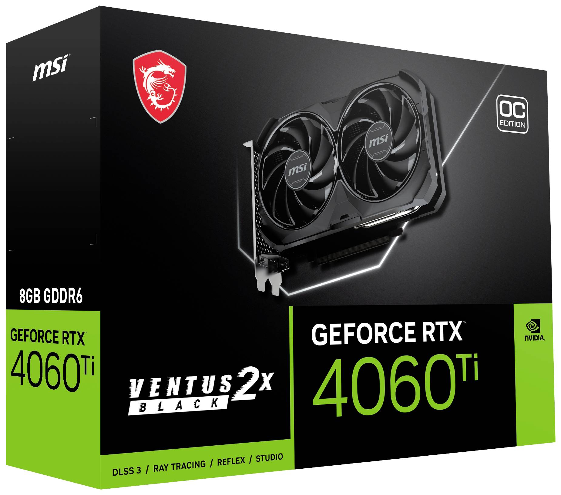 MSI Grafikkarte Nvidia GeForce RTX 4060 Ti 8 GB GDDR6-RAM PCIe, HDMI®, DisplayPort