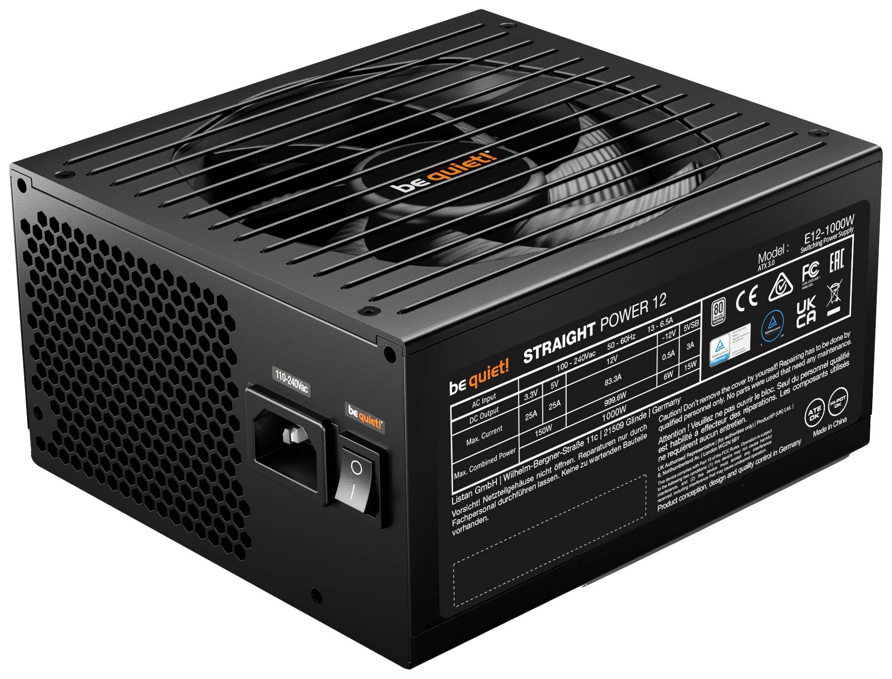 1000W be quiet! Straight Power 12 | 80+Platinum