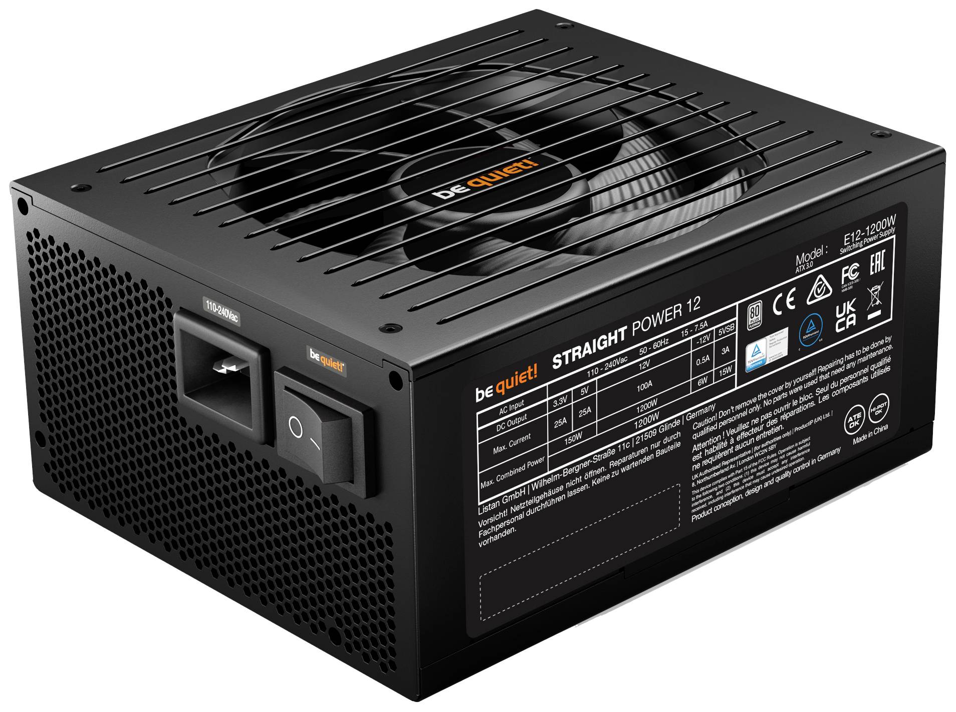 BeQuiet Straight Power 12 PC Netzteil 1200 W 80PLUS® Platinum