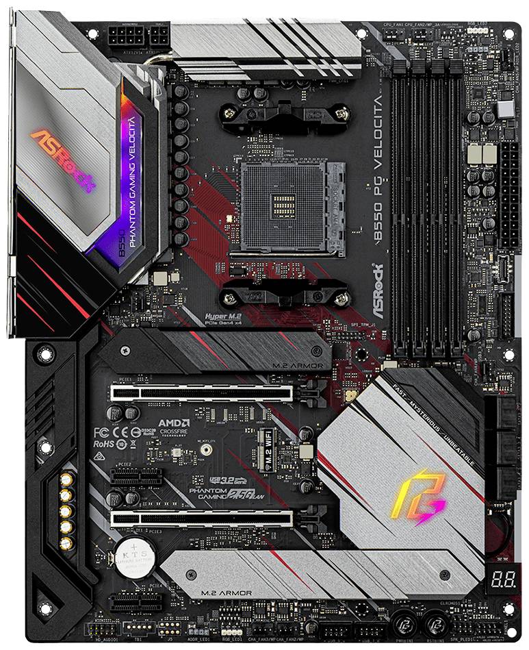 ASRock B550 PG Velocita Mainboard Sockel (PC) AMD® AM4 Formfaktor (Details) ATX Mainboard-Chipsatz AMD® B550