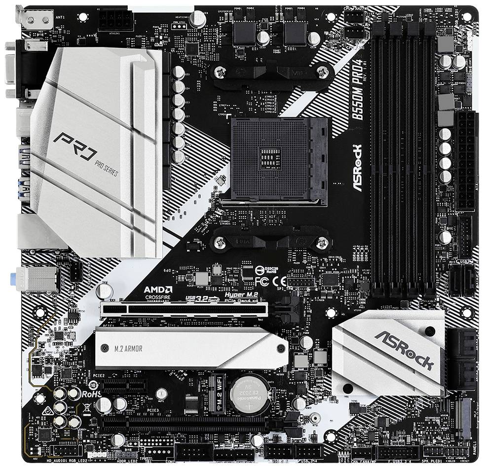 ASRock B550M Pro4 Mainboard Sockel (PC) AMD® AM4 Formfaktor (Details) Micro-ATX Mainboard-Chipsatz AMD® B550