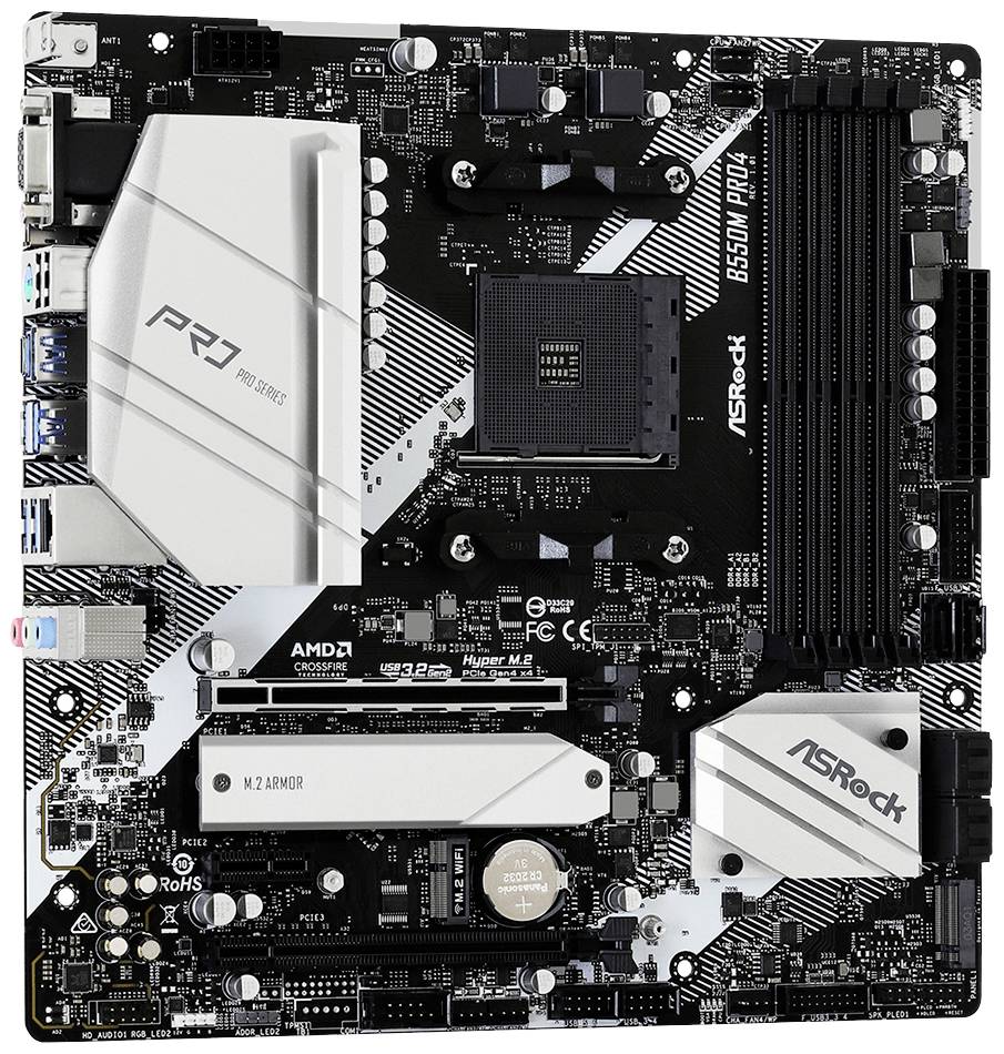 ASRock B550M Pro4 Mainboard Sockel (PC) AMD® AM4 Formfaktor (Details) Micro-ATX Mainboard-Chipsatz AMD® B550