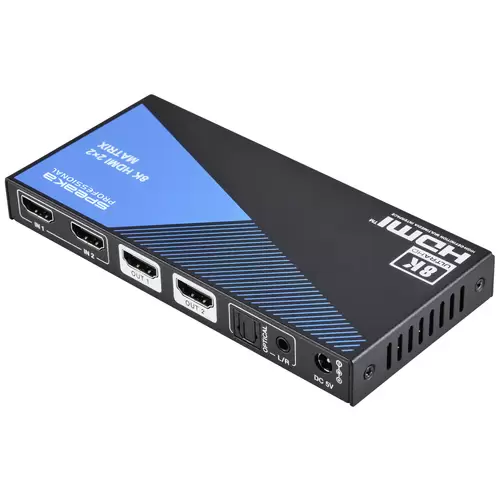 SpeaKa Professional SP-11571776 2+2 Port HDMI-Matrix-Switch Ultra HD-fähig 7680 x 4320 Pixel Schwarz SpeaKa Professional SP-11571776 2+2 Port HDMI-Matrix-Switch Ultra HD-fähig 7680 x 4320 Pixel Schwarz