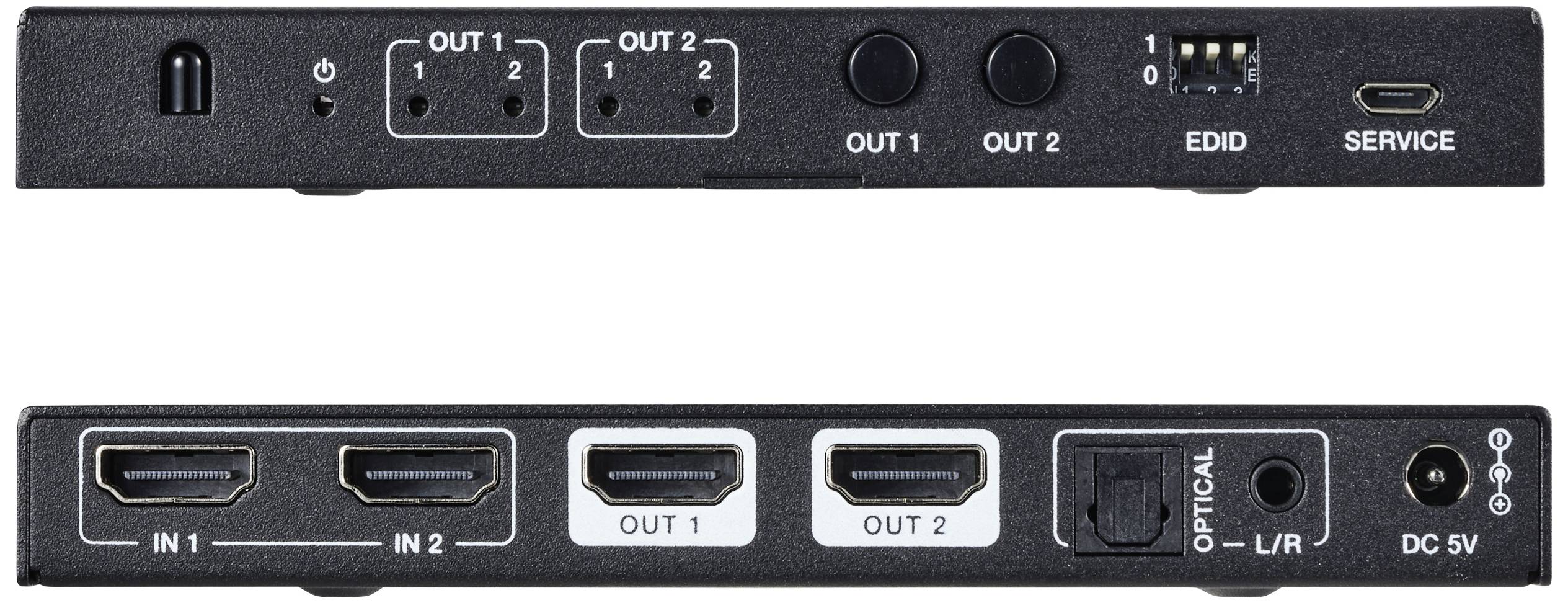 SpeaKa Professional SP-11571776 2+2 Port HDMI-Matrix-Switch Ultra HD-fähig 7680 x 4320 Pixel Schwarz
