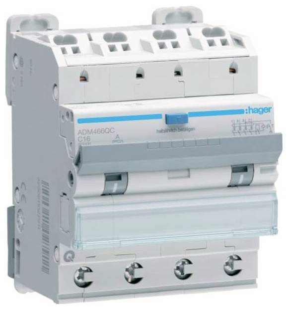 Hager ADM466QC FI-Schutzschalter/Leitungsschutzschalter 230 V, 400 V