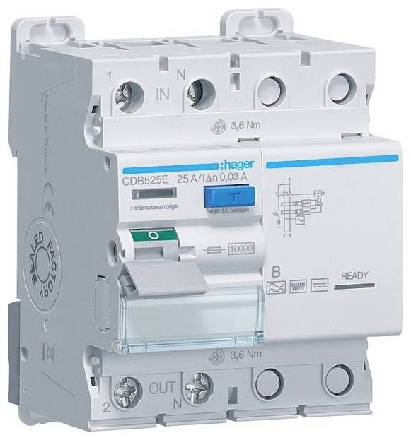 Hager CDB525E CDB525E FI-Schutzschalter 25A 230V