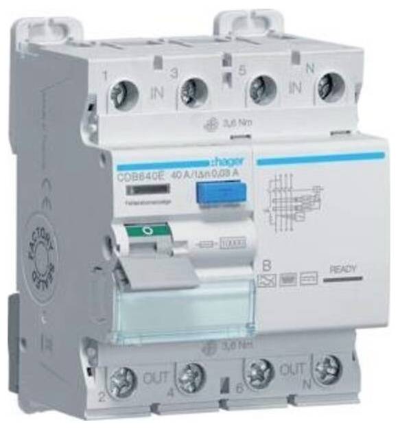 Hager CDB640E CDB640E FI-Schutzschalter 40A 230 V, 400V