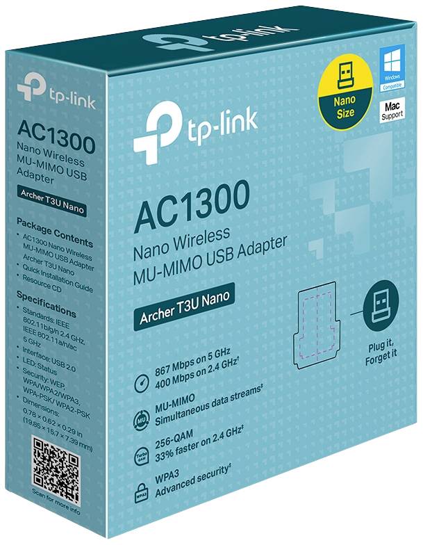 TP-LINK Archer T3U Nano Netzwerkadapter USB 1.3 GBit/s