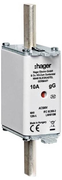 Hager LNH010M NH-Sicherung Sicherungsgröße = 0 10A 1St.