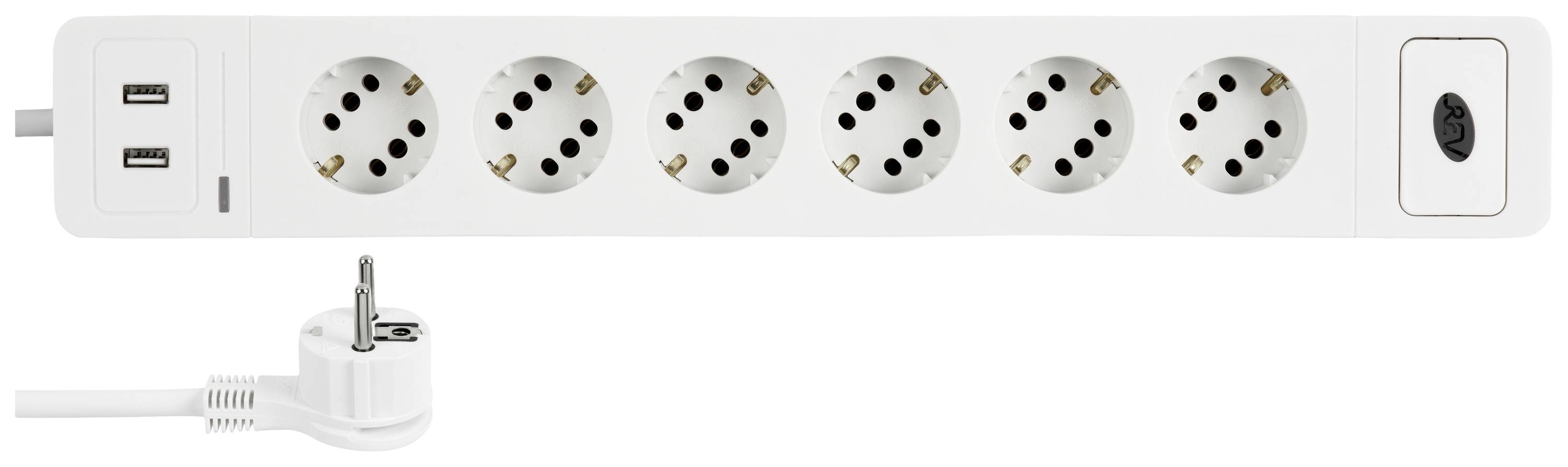 REV 0015654103 Steckdosenleiste mit Schalter Weiß Schutzkontakt 1St.