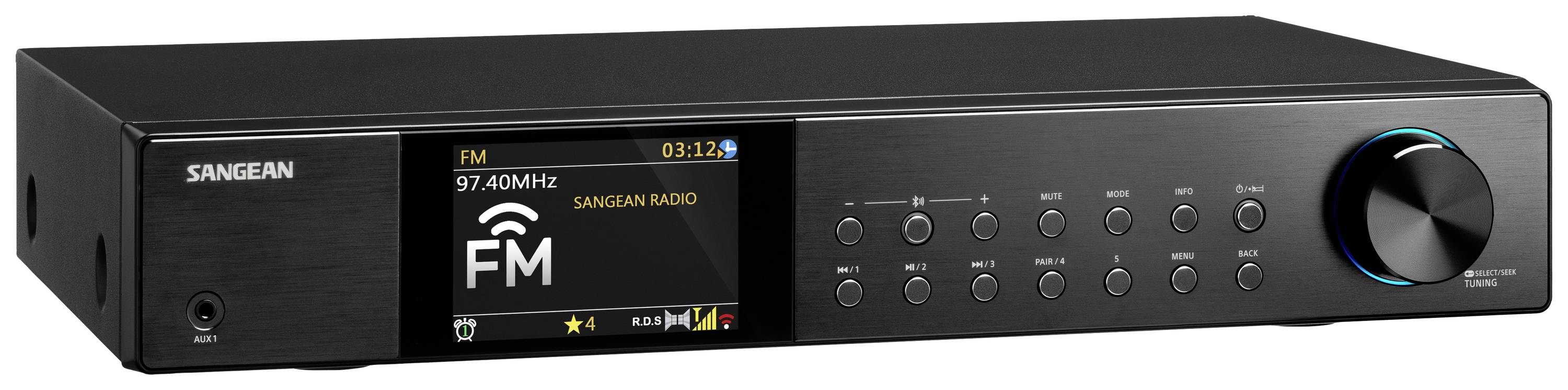 Sangean WFT-4 Internetradio HiFi-Tuner Schwarz Bluetooth®, DAB+, Internetradio, WLAN