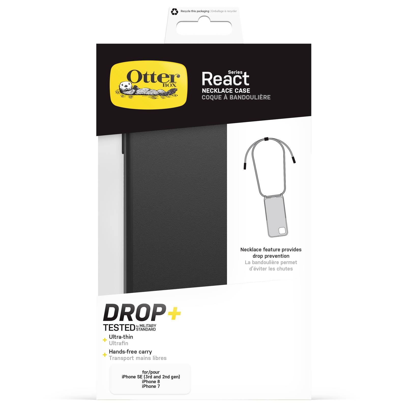 Otterbox React Necklace Case Apple iPhone 7, iPhone 8, iPhone SE (2nd Gen), iPhone SE (3rd Gen) Schwarz 77-92273